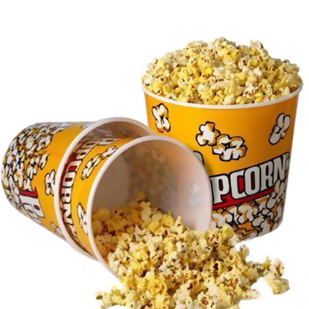 Novelty Place Retro Style Plastic Popcorn Containers For Movie Night 7.25"x7.25"