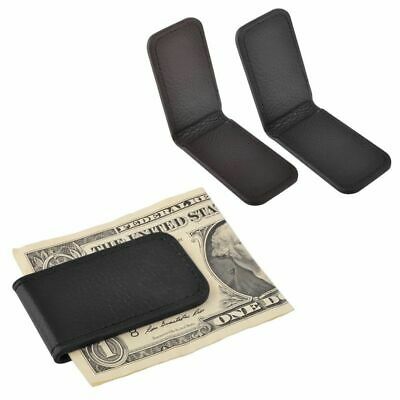 New Genuine  Leather Magnetic Slim Pocket Money Clip Holder Usa Seller