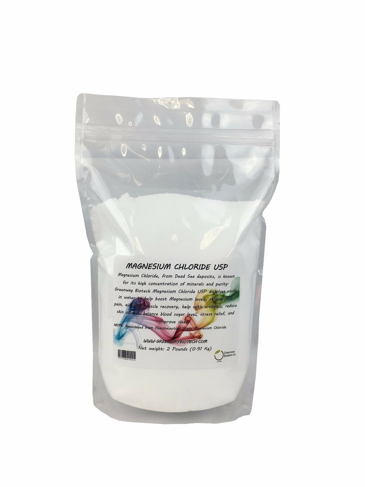 Magnesium Chloride Pharmaceutical Grade 100% Edible "greenway Biotech" 2 Pounds