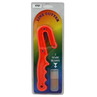 Fishing Line Cable Rope Cutter Scuba Dive Knife W/ 2 Spare Blades - Orange