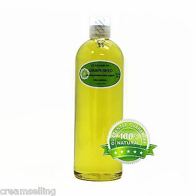 Pure Raw Grapeseed Oil Organic, Cold Pressed 2  4 8 16 36 Oz- Gallon Free S&h!