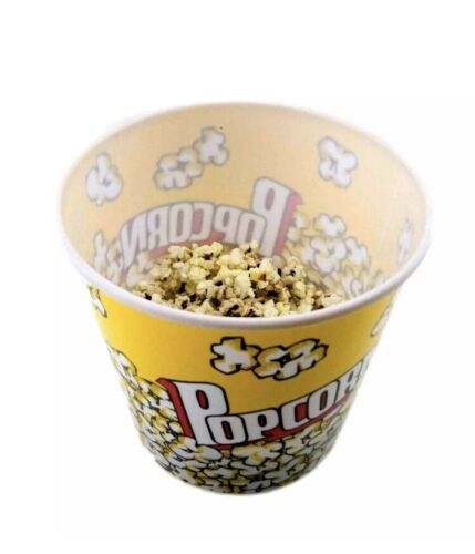 Large Plastic Popcorn Tub Theater Home Movie Night Reusable Serving Bowl Bucket